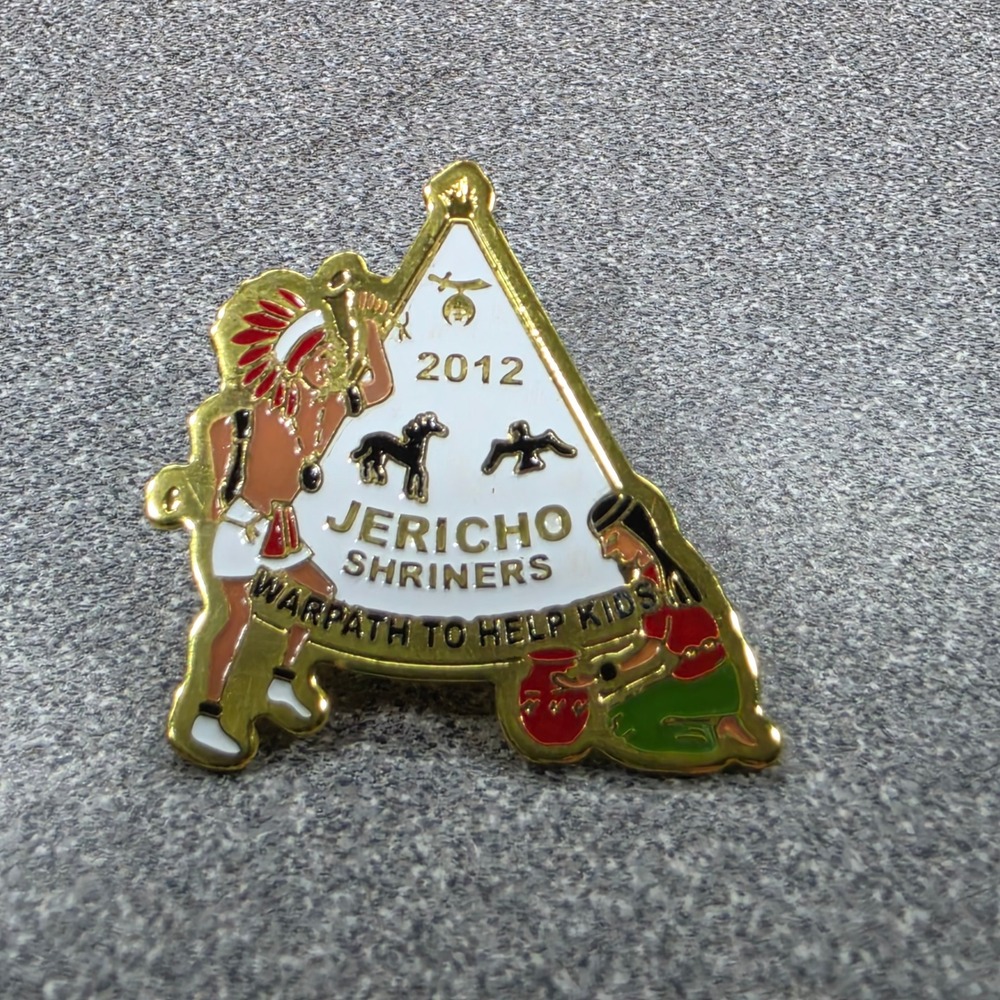 Jericho Shriners Lapel Pin Gold Excellent 2012 Warpath Ray Horne